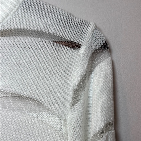 Chic White see through Long Sleeve‎ Crew Neck Sweater Dress NWOT 58" long - Picture 7 of 9